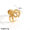 Detailed view of octopus ring in gold with 19mm diameter and 2.5g weight info - Octopus Shape Style (TR4463)