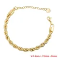 5,5 mm 18K vergoldetes Seilkette-Armband mit Karabinerverschluss und Verlängerungskette - VL456 / 5.5mm / Gold