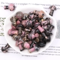 Miniature mushroom carving made of natural pink rhodonite crystal for DIY decoration - Rhodonite