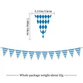 Blue and white Bavarian pattern pennant banner with 13x18cm flag size dimensions - Bunting Flag