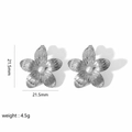 Silver Floral Pearl Earrings (TE6095-S)