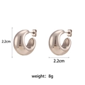 Sleek silver stainless steel C-shaped hoop earrings with 2.2cm diameter and 8g weight - 22mm Hollow Smooth Hoop Earrings - Silver