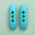 Fundas de silicona azul cielo para asas de ollas con recortes de corazón térmicos - Azul