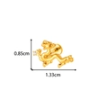 Golden titanium alloy dragon flat back stud with scale texture and clear zircon - Dragon Shape Style (T2559-8) / Gold