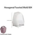 Hexagonal faceted silicone mold for DIY candle cups and storage jars, 8.1cm height - Style 4 Hexagonal Faceted