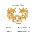 Gold starfish ring in PVD 18K gold plated stainless steel with size specifications - Starfish Style (SR020079)