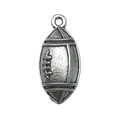 Antique silver American football charm pendant for DIY jewelry making in metal alloy - Football Type C