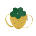 Simpatica borsa a tracolla fragola gialla per bambini con dettagli in strass - Giallo