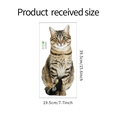 Realistic tabby cat wall decal FX-F221, waterproof bathroom sticker, 19.5x39.5cm size - Sitting Tabby Cat-FX-F221
