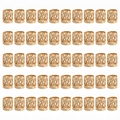 50 pieces of golden hollow engraved hair rings for braiding and dreadlock styling - 50Pcs Gold 14#