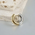 Orecchini a cerchio bicolore oro e argento 5mm in acciaio inossidabile per uomo e donna - 5mm di larghezza / 5mm Bicolore (Oro e Argento)