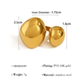 Lava style 18K gold plated stainless steel open ring with irregular pebble design - Double Pebble Shape (SR020109)