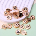 DIY gold alphabet charms with black enamel finish for jewelry making projects - Alphabet Set (DY147) / Set of 26 / Style 58 Black