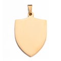 Minimalistischer, schildförmiger Anhänger aus Edelstahl in polierter Gold-Optik - Groß / Gold