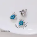 Ciondolo tartaruga in argento con smalto blu e verde per gioielli fai da te - 10# Tartaruga argento