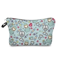 Dettaglio della stampa a tema medico su una borsa da toilette azzurra con cerniera - Stile Cartone Animato Siringa Infermiera Blu Chiaro (hz2329)