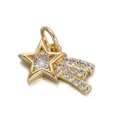 Exquisite 18K gold plated meteor pendant with star shape and sparkling cubic zirconia - Gold Shooting Star Zircon Pendant