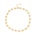 Collana metallica in stile cuore e conchiglia dorata con catena regolabile - Stile Rotondo / Oro