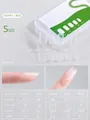 Size S square ultra-thin seamless press-on nail tips set with size chart details - Square (Size S)