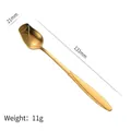 Elegant gold rose flower spoon in stainless steel with a sleek mirror finish, weight 11g - 13cm Rose Spoon / Gold