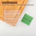Holly leaf and candy cane 3D embossing folder for Christmas cookie decorating - Holly Leaf Candy Cane Stamp