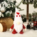 Gnomo de Navidad de peluche con gorro de lentejuelas rojas y barba blanca decorativo - Sombrero Blanco con Corazones