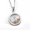 Silver stainless steel religious necklace with colorful stones and Saint Benedict medal - St. Benedict (Steel Color)