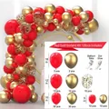 120pcs red and metallic gold balloon arch kit with confetti balloons and tools - Red Set 01