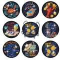 8-piece ocean theme diamond painting coaster set with metal holder and summer motifs - Ocean Creatures Text Style