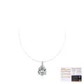 Pear cut moissanite pendant on invisible fishing line choker with S925 silver base - 925 Sterling Silver/Moissanite / Pear Style (MSN0146)