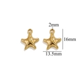 Golden stainless steel starfish charm for jewelry making with 16x13.5mm size specs - Gold Starfish-525