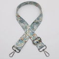 Ethnic style wide adjustable canvas shoulder strap with colorful abstract graffiti patterns - No.640 Gunmetal Hook