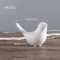Figura de pájaro de cerámica blanca minimalista, tamaño 9,2 cm de largo y 6,7 cm de alto - Mediano (HP252) / Blanco