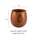 Handcrafted jujube wooden coffee mug with handle and natural dark red grain 210ml - Large Belly Cup