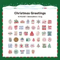 Set di 45 adesivi natalizi, etichette festive rotonde da 38 mm per fai-da-te - Auguri Di Natale 45 Pezzi
