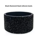 Sparkling black silicone boot with rhinestones for sports water bottles D802 model - Naked Diamond D802/Black Sleeve (No Bottom)