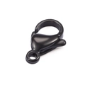 Close-up of a premium black stainless steel lobster clasp for necklace and bracelet DIY - 10mm / Black