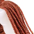 Strand of 3mm faceted reddish-brown goldstone beads with metallic shimmer for DIY jewelry - 3mm (38cm, Approx. 120 Beads) / Goldstone Grade 1
