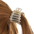 Molla per capelli dorata con strass per un elegante stile a coda di cavallo alta - Stile Dorato Come in Foto