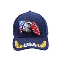 Gorra de béisbol azul marino con bordado USA y parche de águila para protección solar - Azul marino