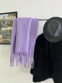 Écharpe d'hiver épaisse en mohair lilas clair avec des glands pour un style chaud - Violet de Rêve