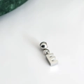 Polished silver letter E pendant charm for DIY necklaces and customized jewelry - Letter Pendant (E) / Silver
