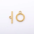 18k gold plated stainless steel OT toggle clasp for creative DIY jewelry making - DY715-Spiral Twist / Gold