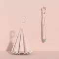 Pink inverted double-layer umbrella with ergonomic C-shaped handle and standing feature - Dried Rose - Automatic Inverted