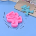 Bear-shaped silicone cake mold in pink with 8.4x7cm size for DIY baking and crafting - Full Body Bow Bear Style (1) / Hot Pink