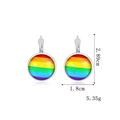 Rainbow hoop earrings measurements showing 2.89cm height and 1.8cm width in detail - Rainbow Stripe Ear Clip