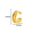 Golden C-shaped non-piercing cartilage ear cuff with intricate hollow pattern and dimensions - Hollow Floral Pattern Gold (2627-5# Gold)