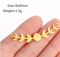 Celestial gold celestial moon phase connector pendant for jewelry making 9x45mm 1.3g - Moon Phase Connector / Gold