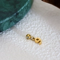 Golden number 9 pendant for DIY necklaces with white bead inlay details - Number Pendant (9) / Gold