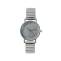 Orologio da donna alla moda con vetro cristallo sfaccettato e cinturino in metallo - Grigio